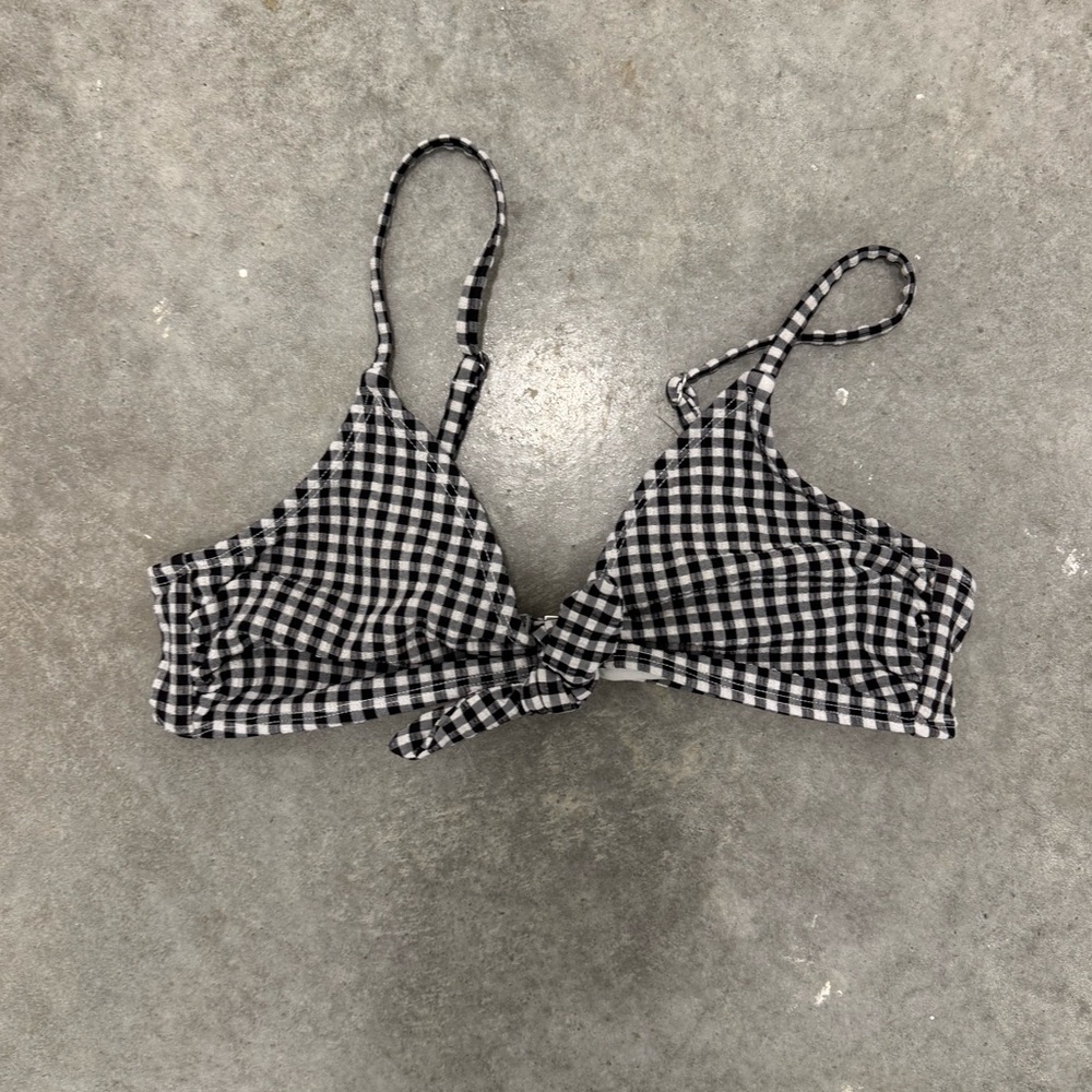 Xhilaration Black and White Gingham Bikini Top‎